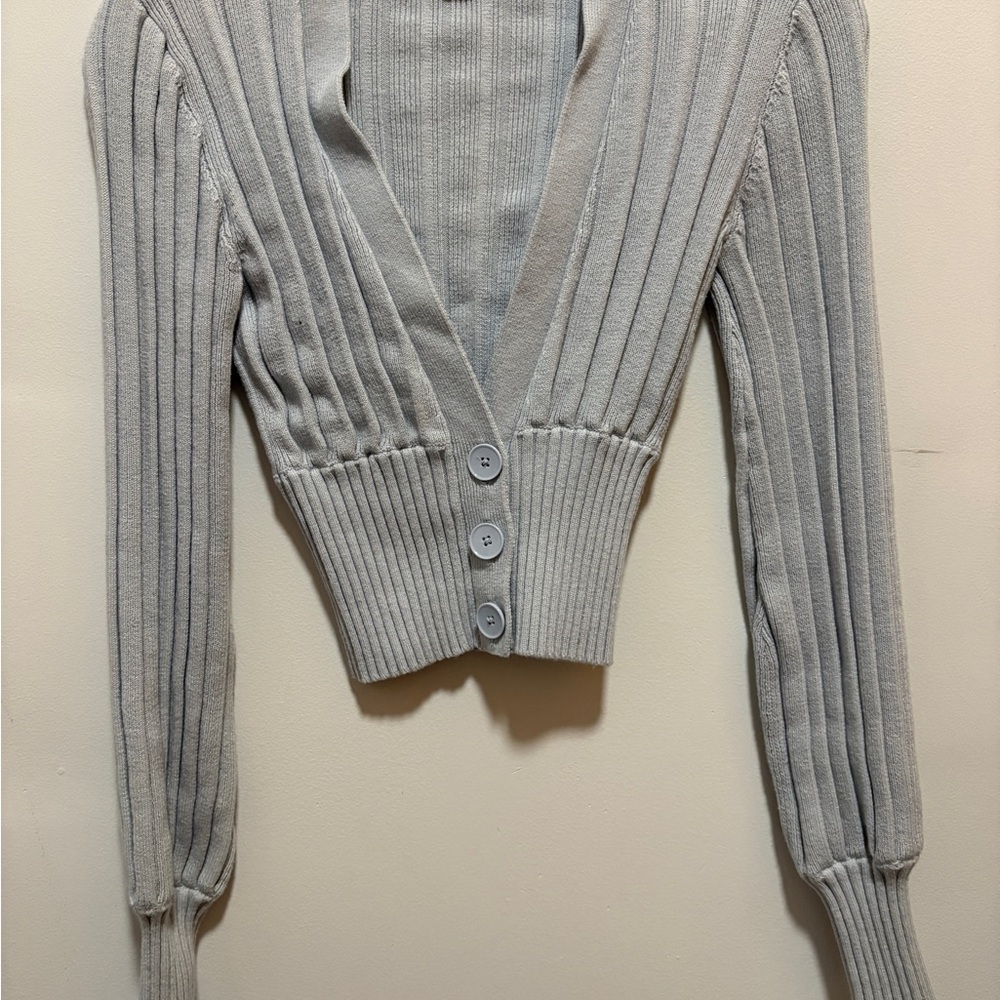 Aritzia Light blue Ribbed Cardigan